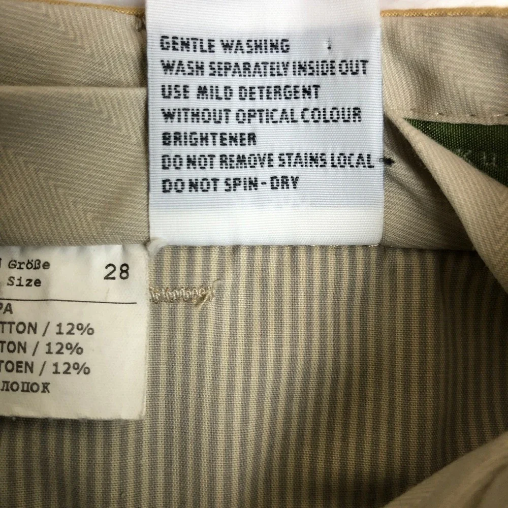 HILTL Luxury Comfort Cotton Dress Pants Men's Sz 40x27 Yellow Gold Flat Stretch